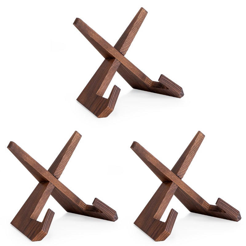 ANBOXIT Plate Stand for Display - 3 Pack 6.5 Inch Plate Holder Display Stand  Wooden Picture Frame Stand  Decorative Table Top Easels for Display - Image 1